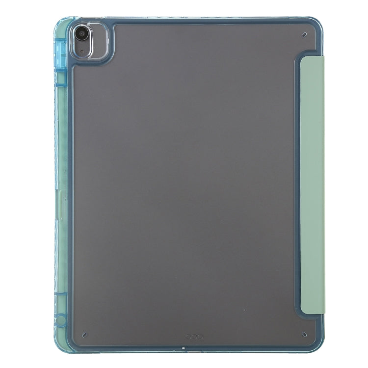 For iPad Air 13 2025 / 2024 Clear Acrylic Deformation Leather Tablet Case(Green) by bashfashion