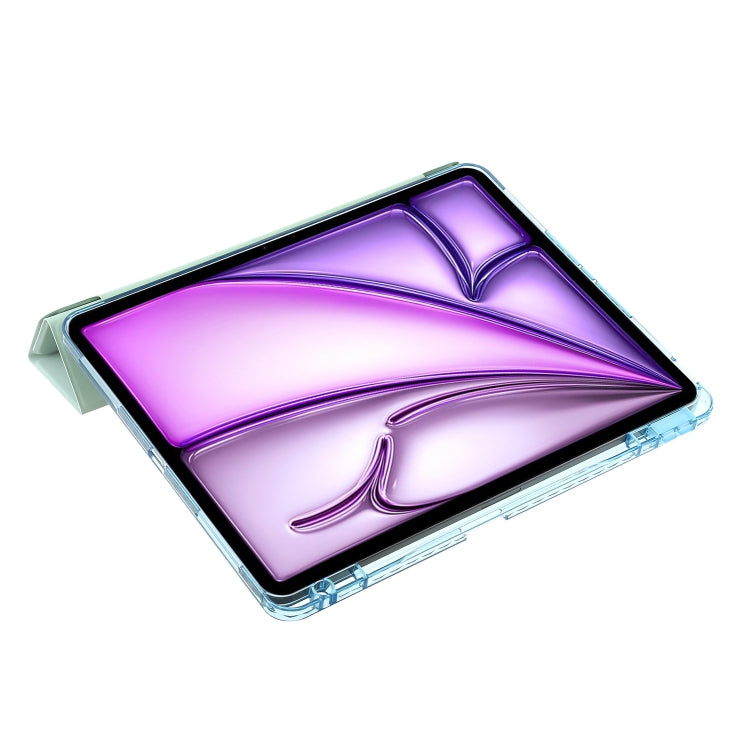 For iPad Air 13 2025 / 2024 Clear Acrylic Deformation Leather Tablet Case(Green) by bashfashion