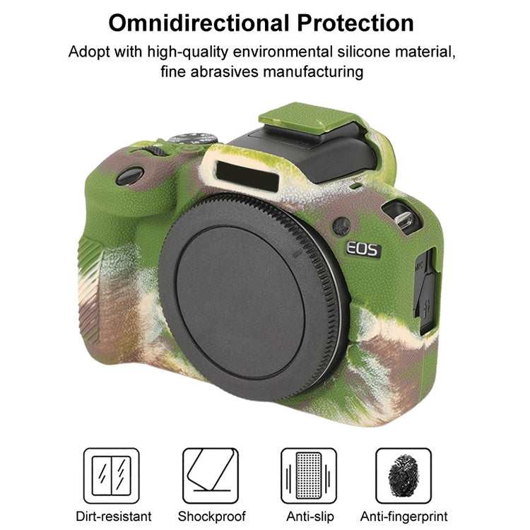 For Canon EOS R100 Litchi Texture Soft Silicone Protective Case(Camouflage) by bashfashion