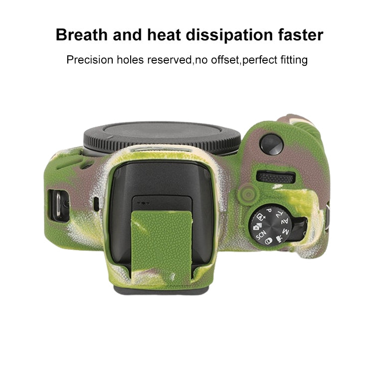 For Canon EOS R100 Litchi Texture Soft Silicone Protective Case(Camouflage) by bashfashion