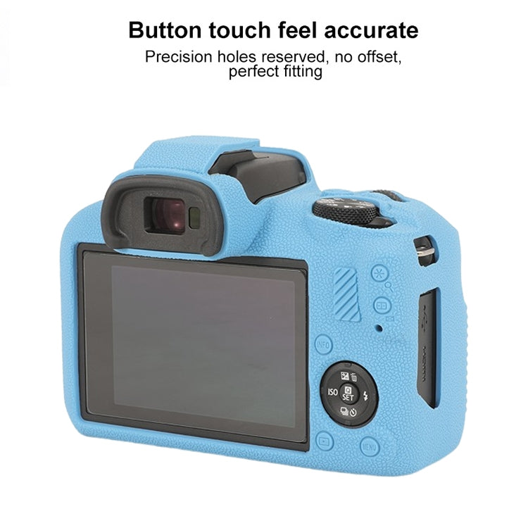 For Canon EOS R100 Litchi Texture Soft Silicone Protective Case(Blue) by bashfashion