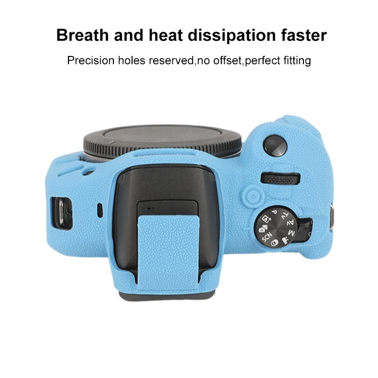For Canon EOS R100 Litchi Texture Soft Silicone Protective Case(Blue) by bashfashion