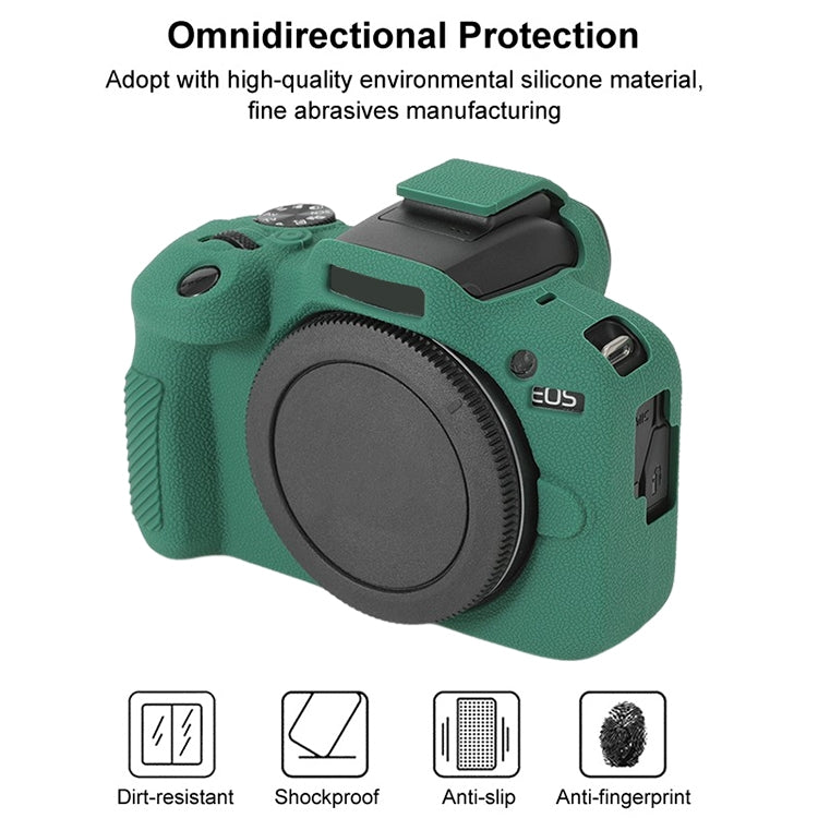 For Canon EOS R100 Litchi Texture Soft Silicone Protective Case(Green) by bashfashion