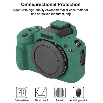 For Canon EOS R100 Litchi Texture Soft Silicone Protective Case(Green) by bashfashion