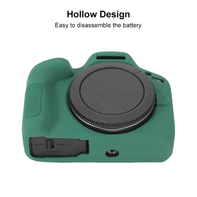 For Canon EOS R100 Litchi Texture Soft Silicone Protective Case(Green) by bashfashion