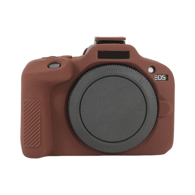 For Canon EOS R100 Litchi Texture Soft Silicone Protective Case(Coffee) by bashfashion