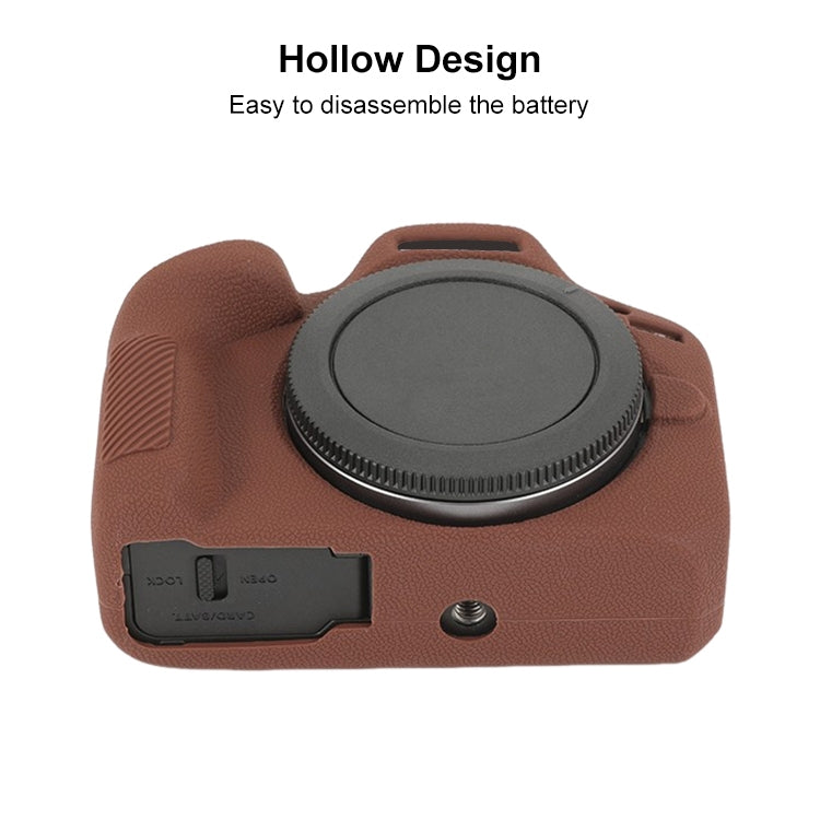 For Canon EOS R100 Litchi Texture Soft Silicone Protective Case(Coffee) by bashfashion