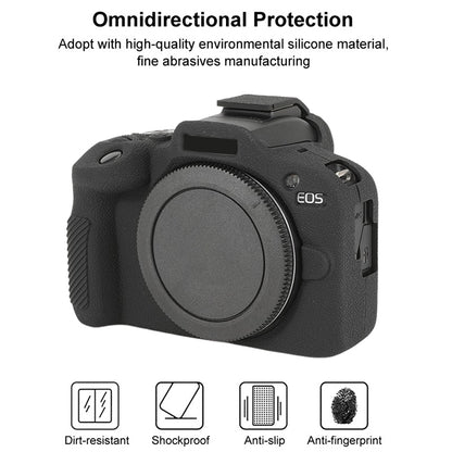 For Canon EOS R100 Litchi Texture Soft Silicone Protective Case(Black) by bashfashion