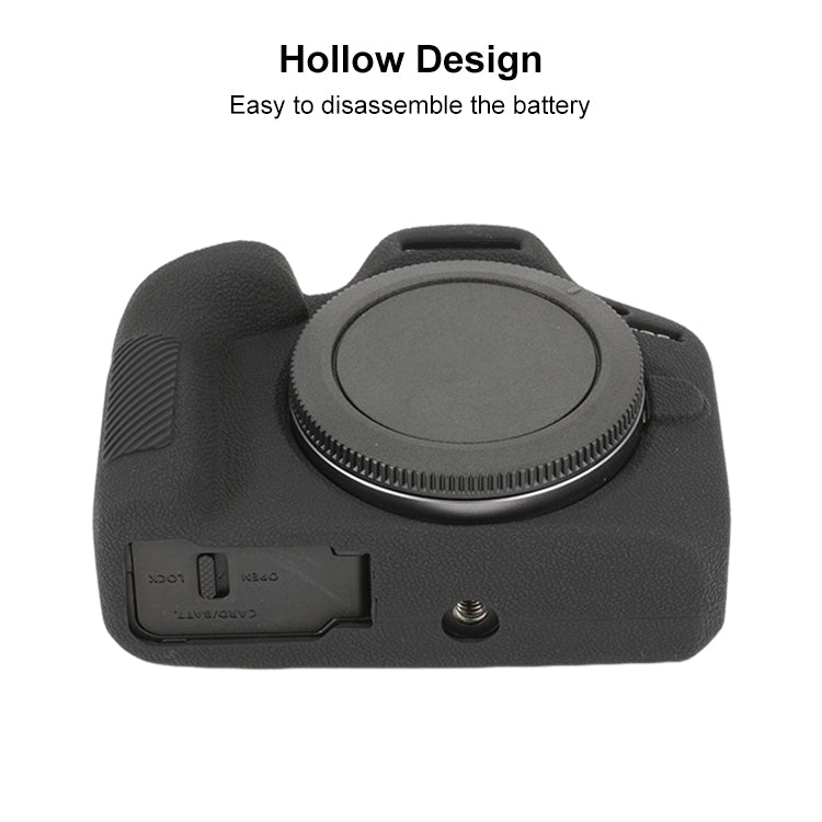 For Canon EOS R100 Litchi Texture Soft Silicone Protective Case(Black) by bashfashion