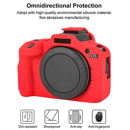 For Canon EOS R100 Litchi Texture Soft Silicone Protective Case(Red) by bashfashion