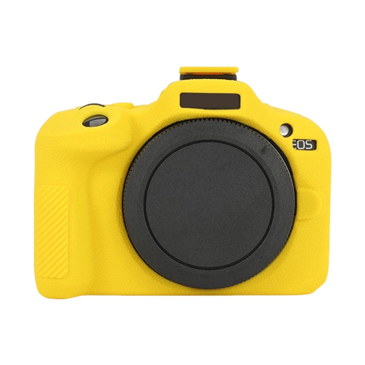 For Canon EOS R100 Litchi Texture Soft Silicone Protective Case(Yellow) by bashfashion
