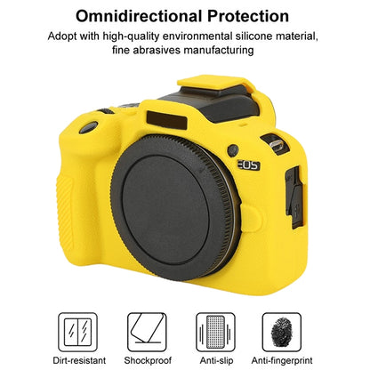 For Canon EOS R100 Litchi Texture Soft Silicone Protective Case(Yellow) by bashfashion