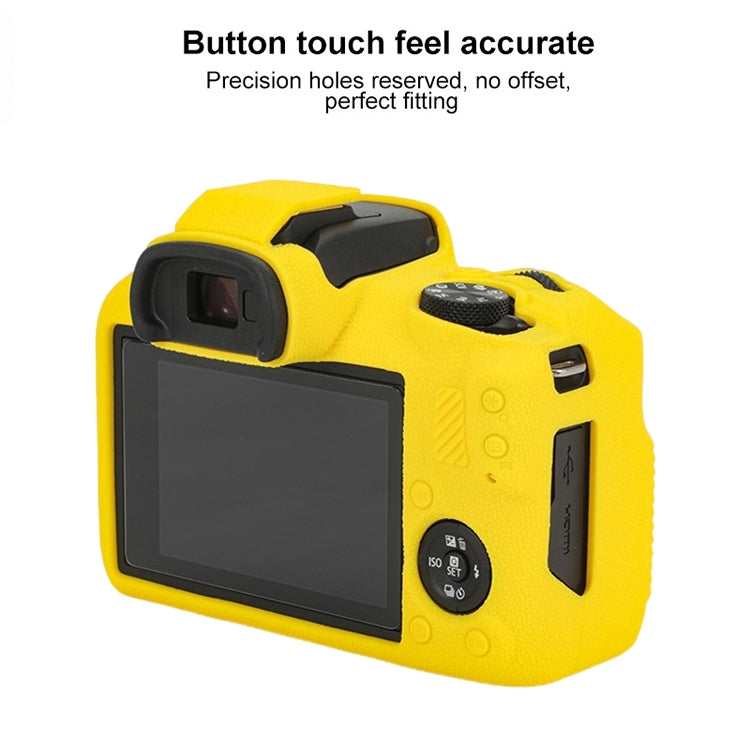For Canon EOS R100 Litchi Texture Soft Silicone Protective Case(Yellow) by bashfashion