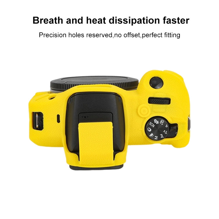 For Canon EOS R100 Litchi Texture Soft Silicone Protective Case(Yellow) by bashfashion
