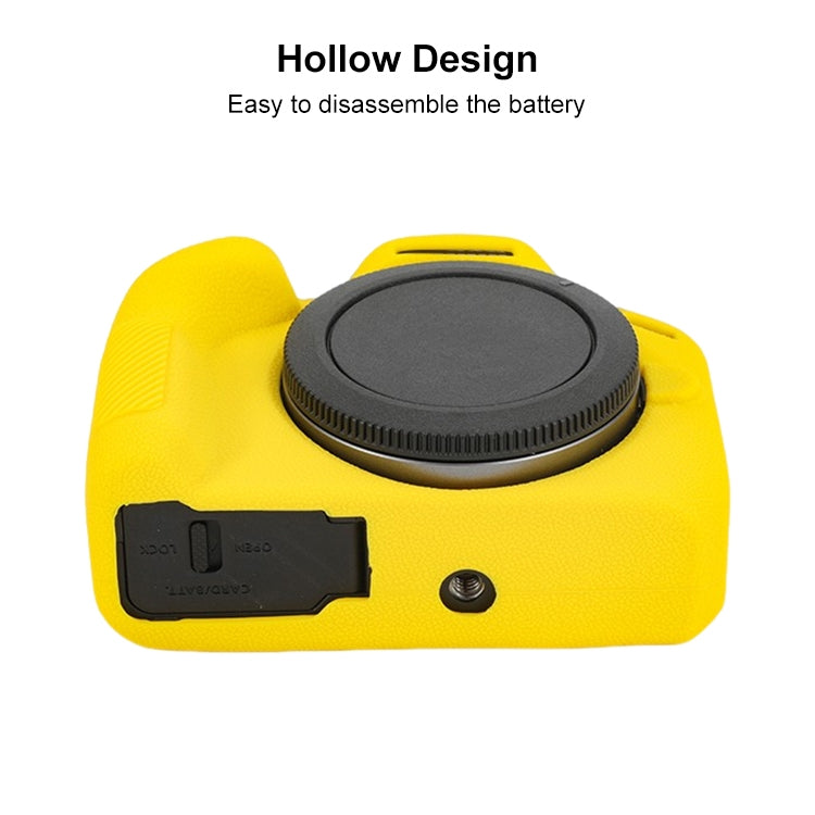 For Canon EOS R100 Litchi Texture Soft Silicone Protective Case(Yellow) by bashfashion