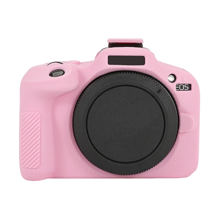 For Canon EOS R100 Litchi Texture Soft Silicone Protective Case(Pink) by bashfashion