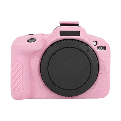 For Canon EOS R100 Litchi Texture Soft Silicone Protective Case(Pink) by bashfashion