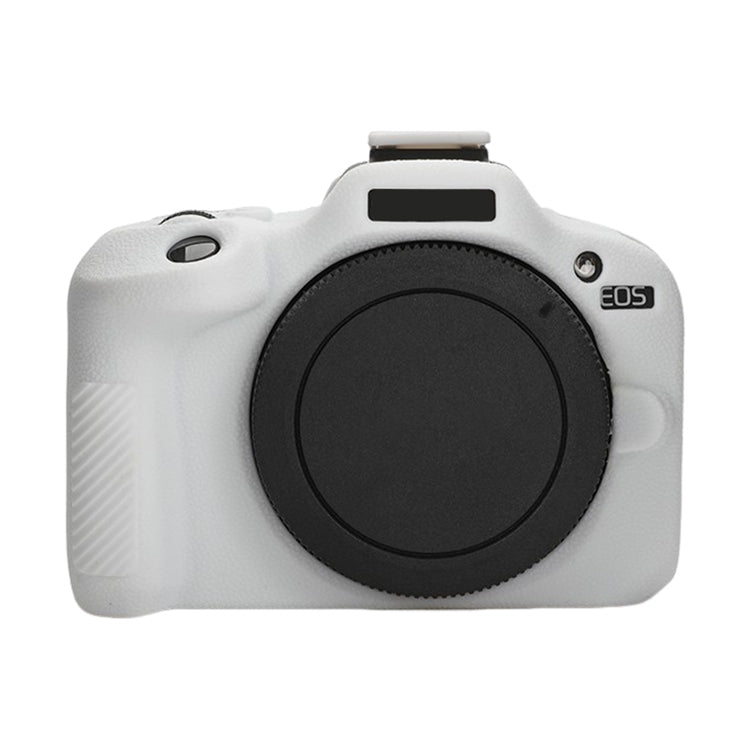 For Canon EOS R100 Litchi Texture Soft Silicone Protective Case(White) by bashfashion