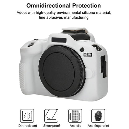 For Canon EOS R100 Litchi Texture Soft Silicone Protective Case(White) by bashfashion