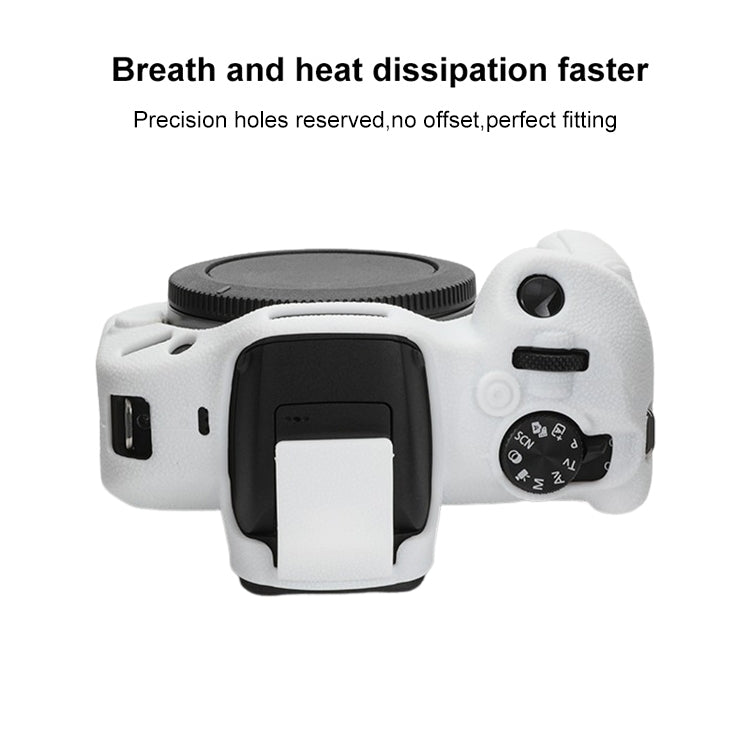For Canon EOS R100 Litchi Texture Soft Silicone Protective Case(White) by bashfashion