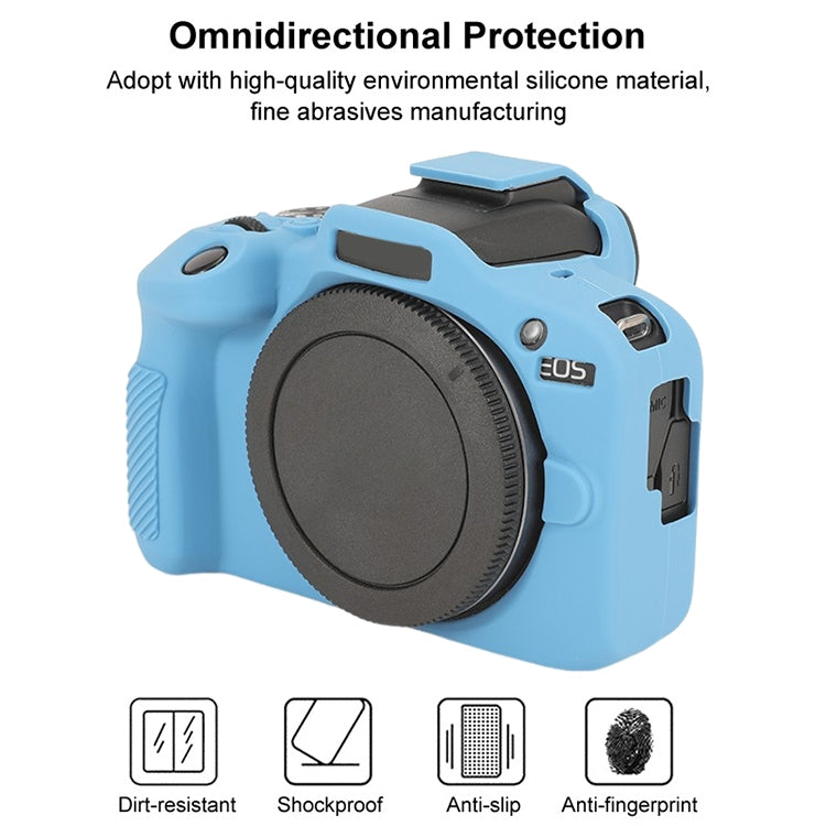 For Canon EOS R100 Glossy Soft Silicone Protective Case(Blue) by bashfashion