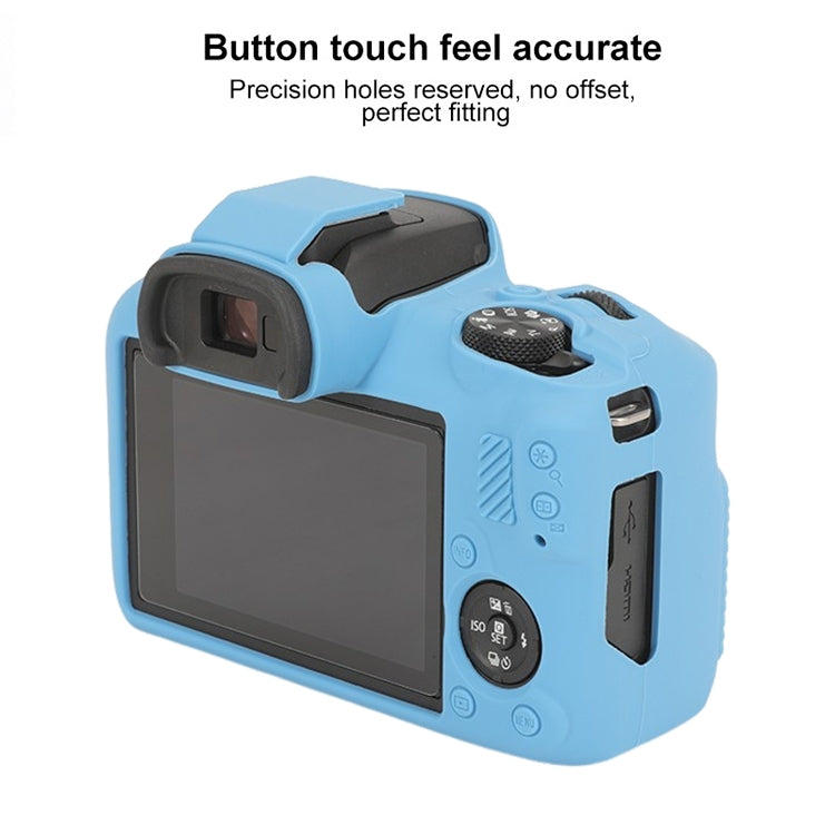 For Canon EOS R100 Glossy Soft Silicone Protective Case(Blue) by bashfashion