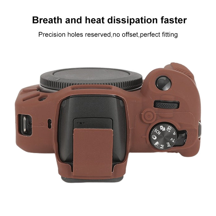 For Canon EOS R100 Glossy Soft Silicone Protective Case(Coffee) by bashfashion