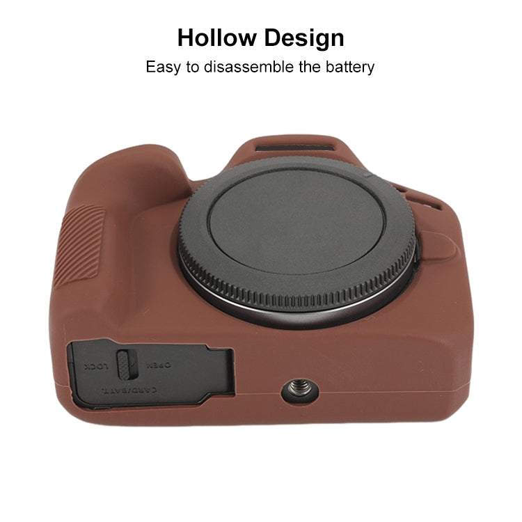 For Canon EOS R100 Glossy Soft Silicone Protective Case(Coffee) by bashfashion