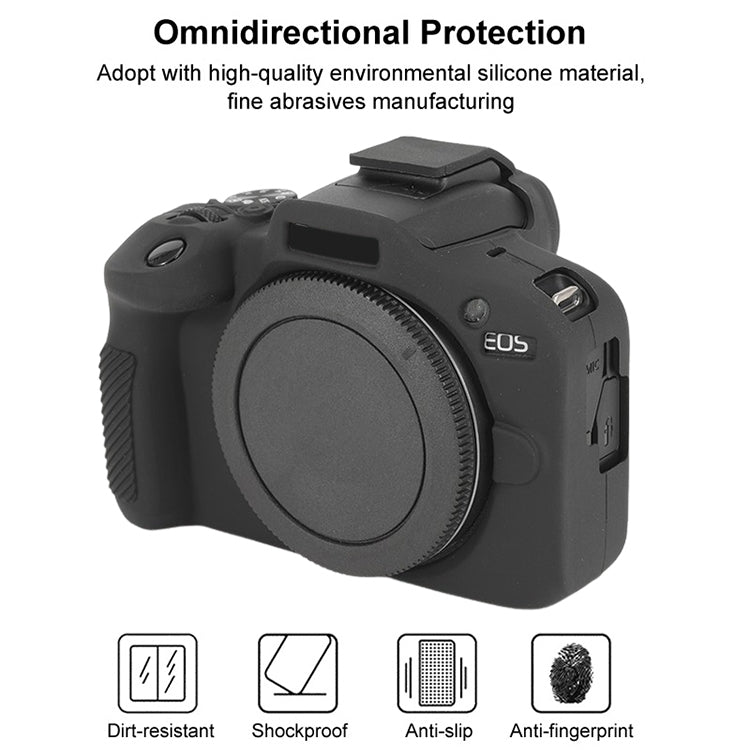 For Canon EOS R100 Glossy Soft Silicone Protective Case(Black) by bashfashion