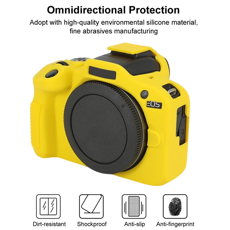 For Canon EOS R100 Glossy Soft Silicone Protective Case(Yellow) by bashfashion