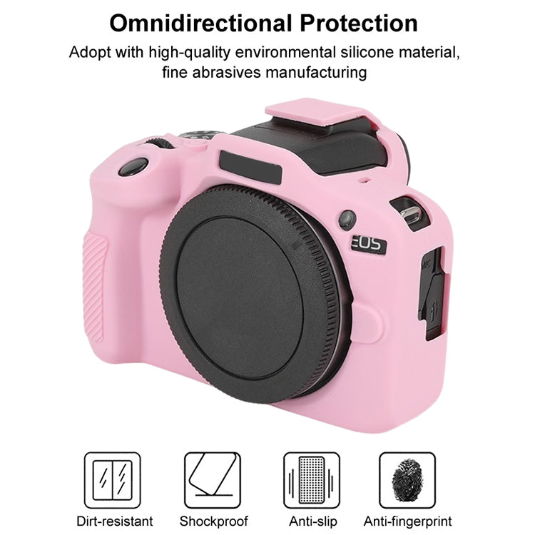 For Canon EOS R100 Glossy Soft Silicone Protective Case(Pink) by bashfashion