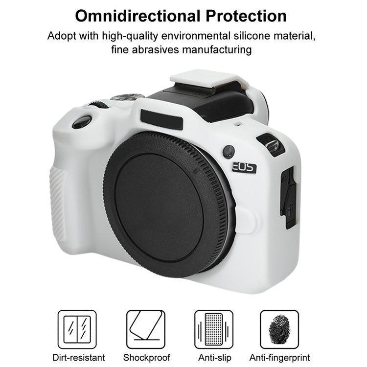For Canon EOS R100 Glossy Soft Silicone Protective Case(White) by bashfashion