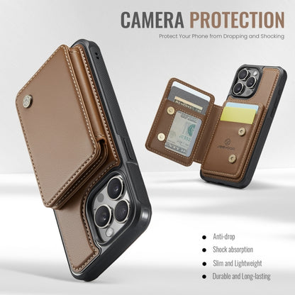 For iPhone 15 Pro Max JEEHOOD J05 Business Magnetic Style RFID Leather Phone Case(Brown) by JEEHOOD