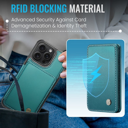 For iPhone 11 JEEHOOD J05 Business Magnetic Style RFID Leather Phone Case(Blue Green) by JEEHOOD
