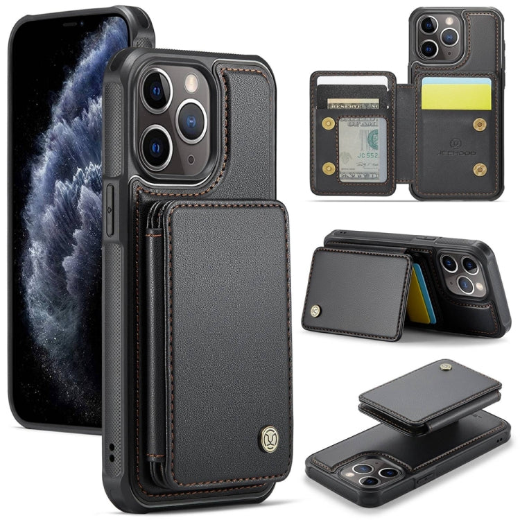 For iPhone 11 Pro JEEHOOD J05 Business Magnetic Style RFID Leather Phone Case(Black) by JEEHOOD