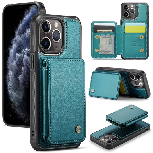For iPhone 11 Pro Max JEEHOOD J05 Business Magnetic Style RFID Leather Phone Case(Blue Green) by JEEHOOD
