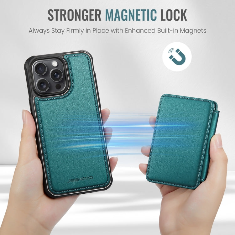 For iPhone 11 Pro Max JEEHOOD J05 Business Magnetic Style RFID Leather Phone Case(Blue Green) by JEEHOOD
