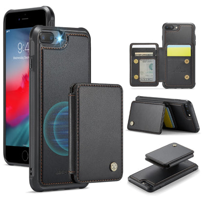 For iPhone 8 Plus / 7 Plus / 6 Plus JEEHOOD J05 Business Magnetic Style RFID Leather Phone Case(Black) by JEEHOOD
