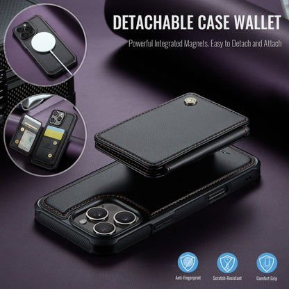 For iPhone 16 Pro JEEHOOD J05 Business Magnetic Style RFID Leather Phone Case(Black) by JEEHOOD