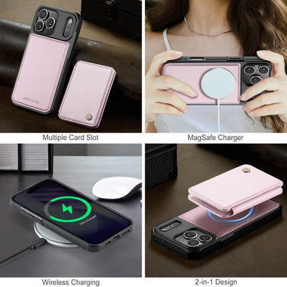 For iPhone 17 Pro Max JEEHOOD J05 Business Magnetic Style RFID Leather Phone Case(Pink) by JEEHOOD