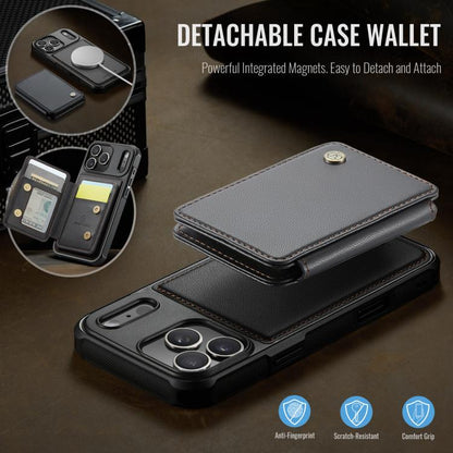 For iPhone 17 Pro JEEHOOD J05 Business Magnetic Style RFID Leather Phone Case(Black) by JEEHOOD