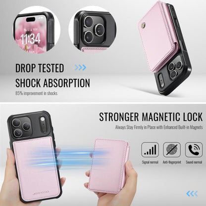 For iPhone 17 Pro JEEHOOD J05 Business Magnetic Style RFID Leather Phone Case(Pink) by JEEHOOD