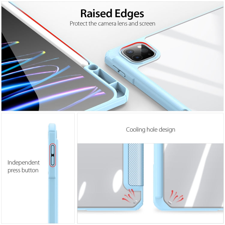 For iPad Pro 13 2025 / 2024 DUX DUCIS TOBY Series Antiskid Leather Tablet Case with Sleep / Wake-up Function(Blue) by DUX DUCIS