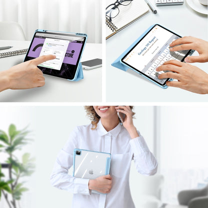 For iPad Pro 13 2025 / 2024 DUX DUCIS TOBY Series Antiskid Leather Tablet Case with Sleep / Wake-up Function(Blue) by DUX DUCIS