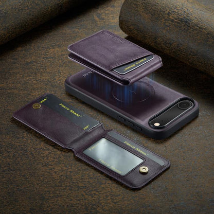 For iPhone Air Fierre Shann Cowhide Vertical Flip Magnetic Card Holder Phone Case(Purple) by FIERRE SHANN