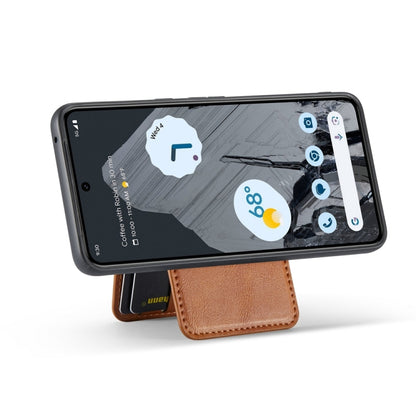 For Google Pixel 8 Pro Fierre Shann Cowhide Vertical Flip Magnetic Card Holder Phone Case(Brown) by FIERRE SHANN