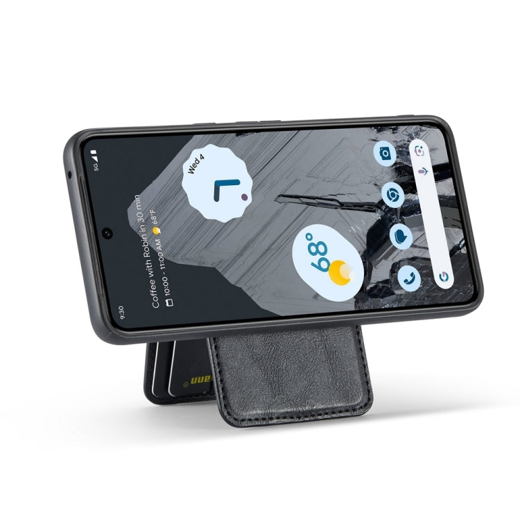 For Google Pixel 7 Fierre Shann Cowhide Vertical Flip Magnetic Card Holder Phone Case(Black) by FIERRE SHANN