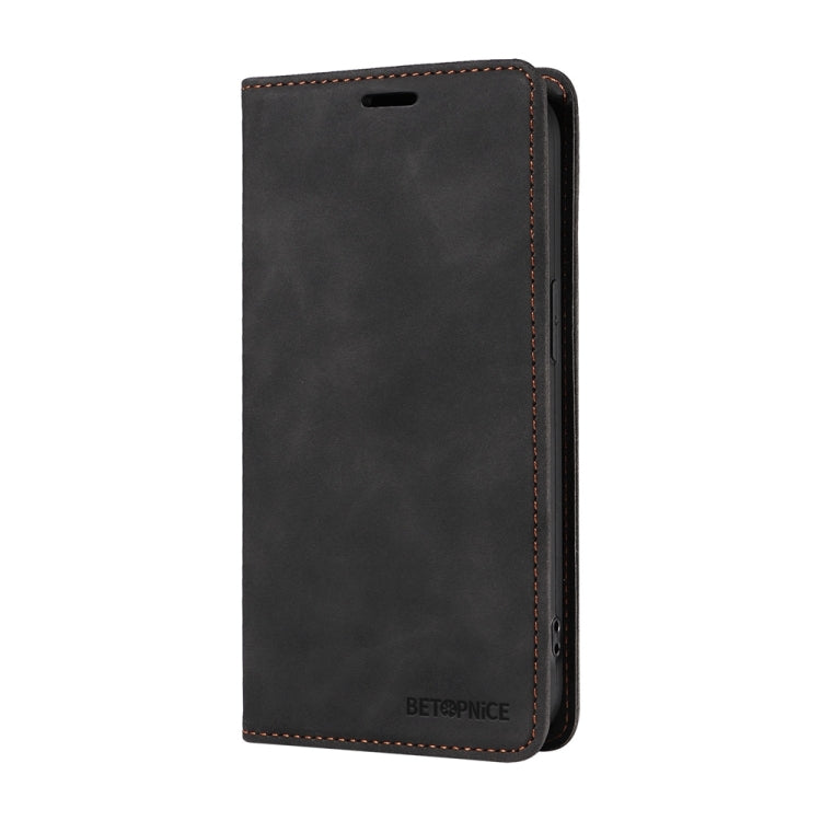 For Honor 200 Lite Global BETOPNICE Suction RFID Anti-theft Leather Phone Case(Black) by BETOPNICE