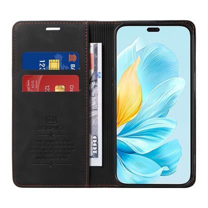 For Honor 200 Lite Global BETOPNICE Suction RFID Anti-theft Leather Phone Case(Black) by BETOPNICE