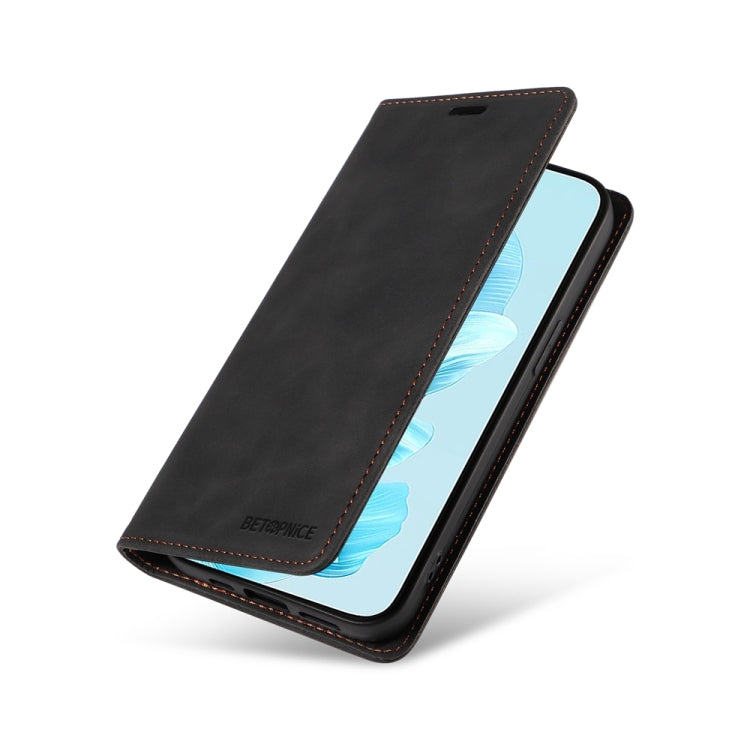 For Honor 200 Lite Global BETOPNICE Suction RFID Anti-theft Leather Phone Case(Black) by BETOPNICE